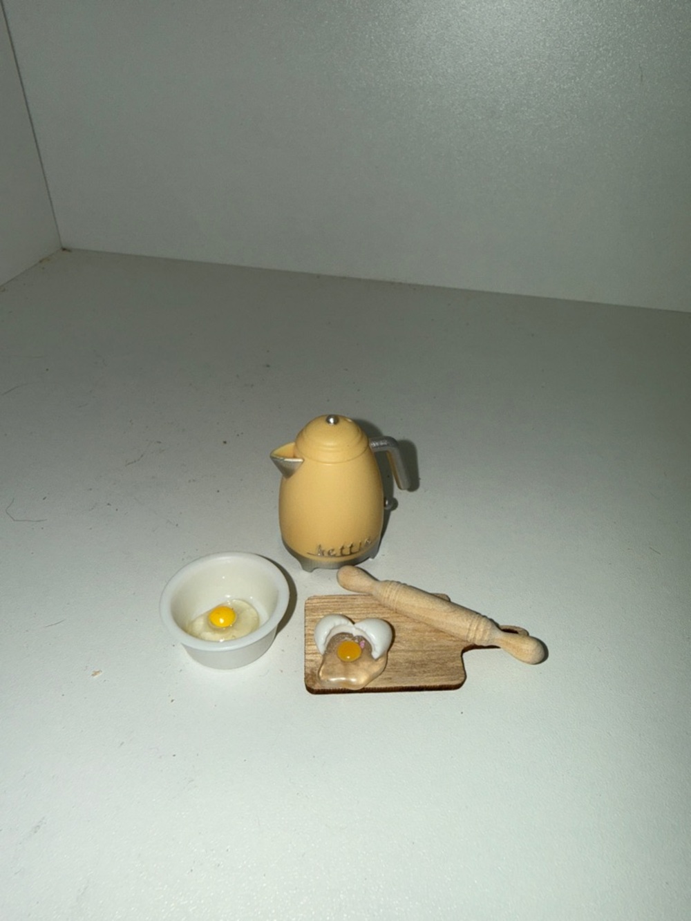 Miniature Yellow Kettle with Egg Baking Set
